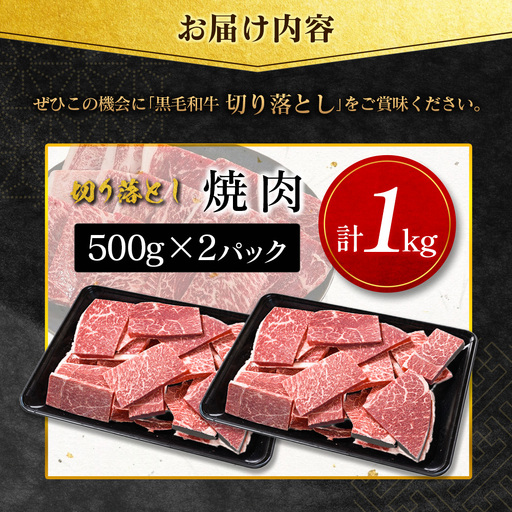14営業日以内出荷 訳あり 宮崎県産 黒毛和牛 切り落とし 焼肉 計1kg