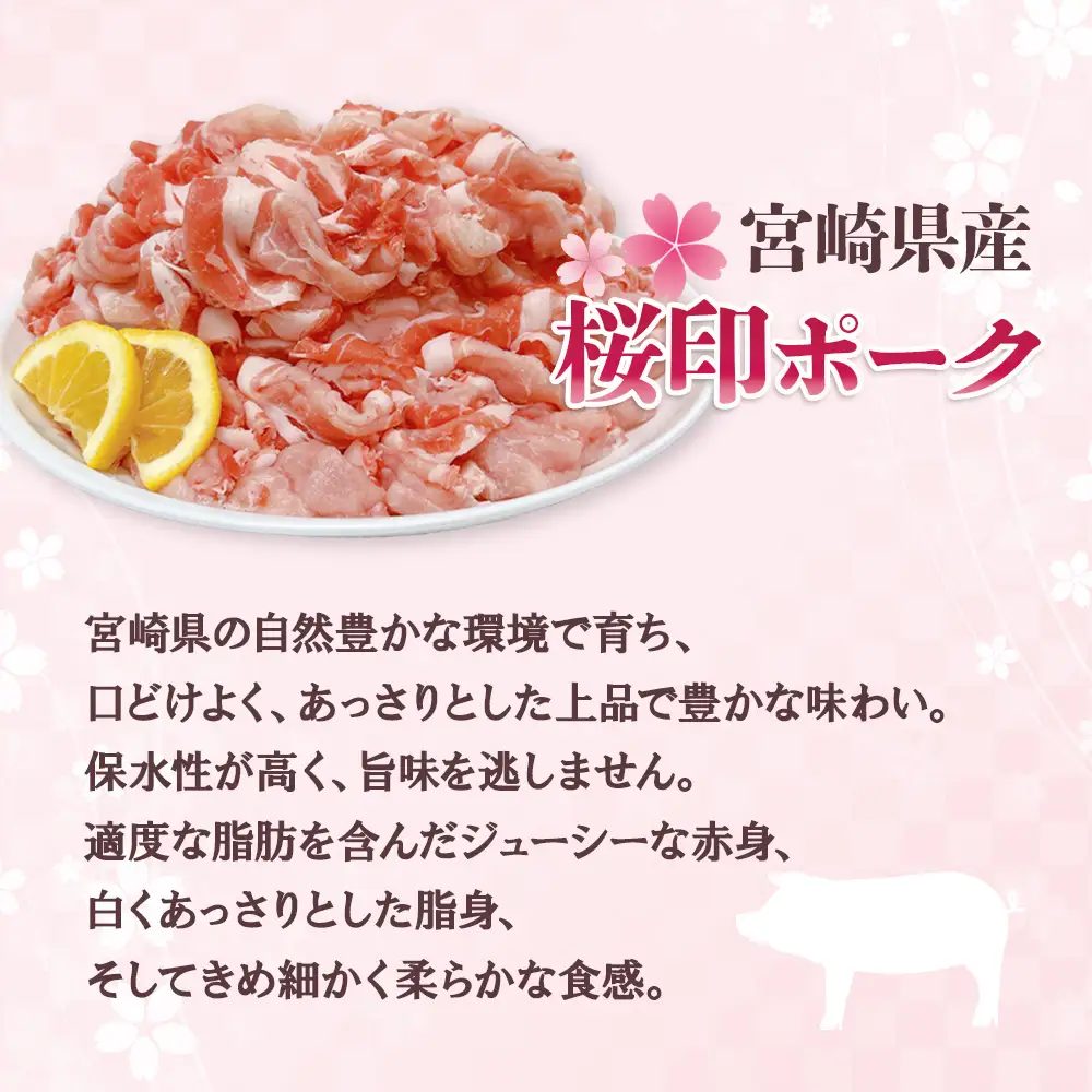 宮崎県産 豚肉 桜印ポーク 3種セット (ロースまたは肩ロース / 切り落とし / ミンチ) 合計4.2kg 小分け 冷凍 国産 送料無料 九州産 肉 お肉 豚 詰め合わせ