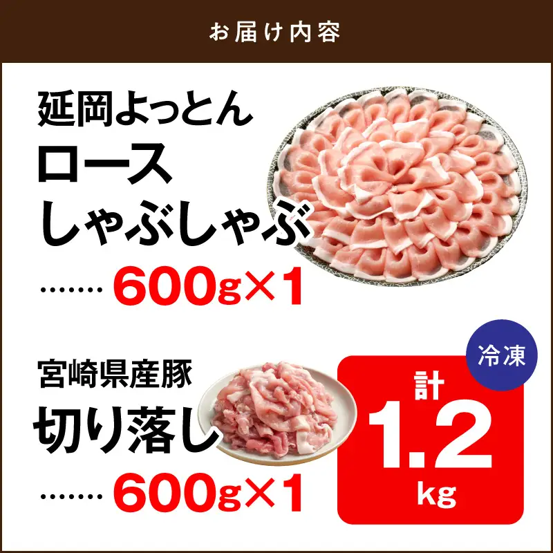 延岡よっとん＆宮崎県産豚 皿盛り2皿セット 各600g×1 N0220-YA5536