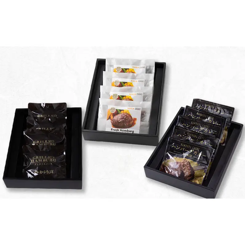【定期便】ミート矢澤 黒毛和牛100％ハンバーグ 三種の神器（6食セット×3ヶ月）黒毛和牛 肉汁 和風醤油 オリジナルソース 専門店 赤身肉 サーロイン シャトーブリアン カレー デミグラスソース 大田区 東京都