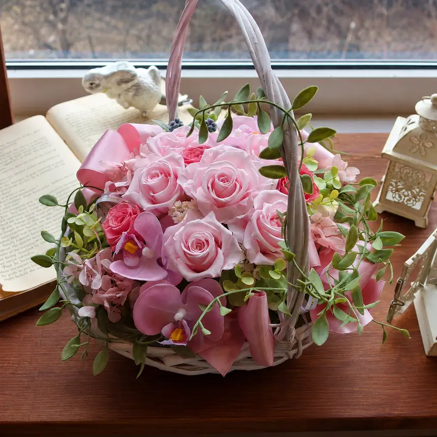 プリンセスピンクのローズバスケット ～Sweet Blosssom～ | Flower Shop 花野果