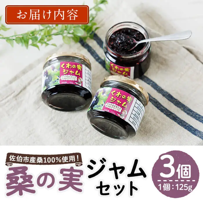 桑の実ジャム(3個) フルーツ 果物 ジャム セット マルベリー 大分県産 特産品 大分県 佐伯市 国産 朝食 桑の実 瓶詰 防災 常温 常温保存【BN01】【番匠商工会女性部直川支部】