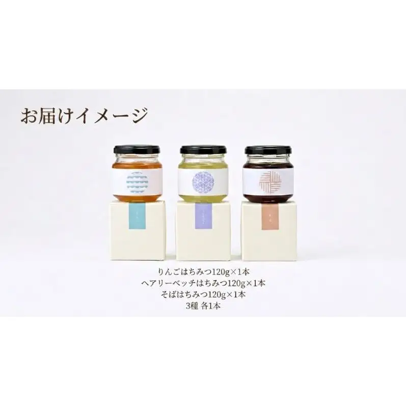 養蜂家のとっておき 国産 はちみつ 3種 食べ比べ 各120g×1本 計3本 蜂蜜 ハチミツ りんご ヘアリーベッチ そば ハニー 養蜂 養蜂家 蜜源 ギフト 贈答用 お取り寄せ 日新蜂蜜 送料無料 岐阜県 安八町