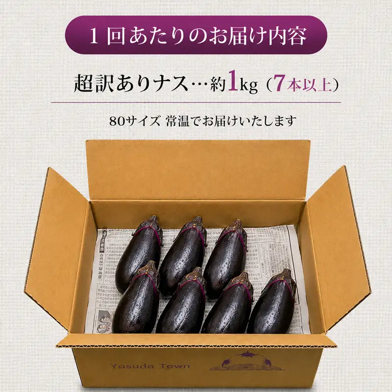 【先行受付】 【2回定期】 安田町産 「超」 訳あり ナス なす なすび 1kg×2回 YM-1000