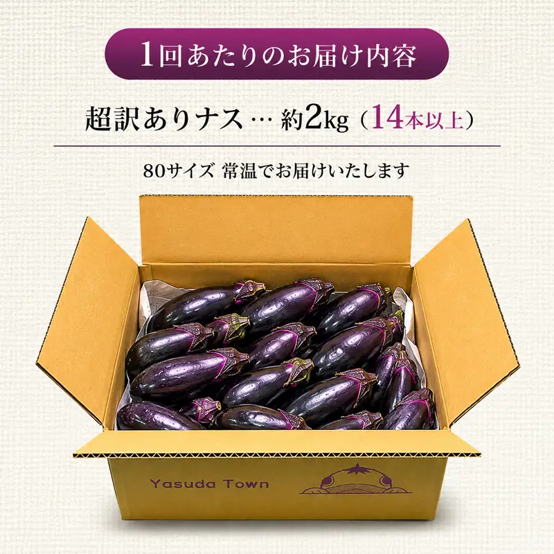 【先行受付】 【2回定期】 安田町産 「超」 訳あり ナス なす なすび 2kg×2回 YM-2000