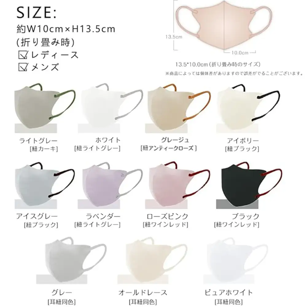一木良品 ICHIBOKU 3Dマスク 60枚(10枚×6パック) [ピュアホワイト] MAS23-3set_0243-006-T07-11