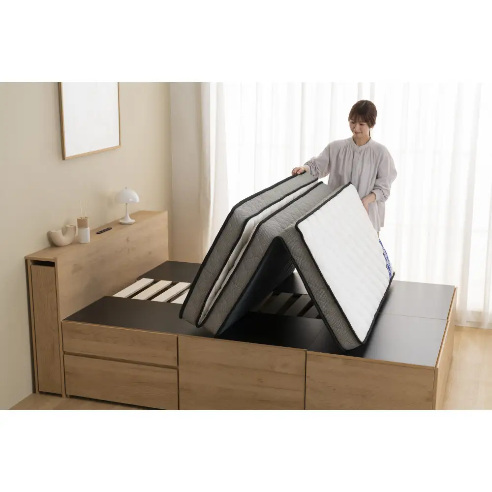 三つ折りポケットコイルマットレス １１ｃｍ PMTS11HR-3D ホワイト