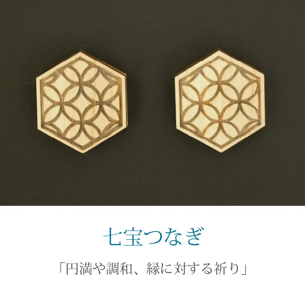 国産ひのきのマグネット（和柄5種類セット）