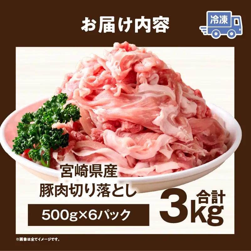 【訳あり】宮崎県産豚肉切り落とし 3kg_kn126-001-030