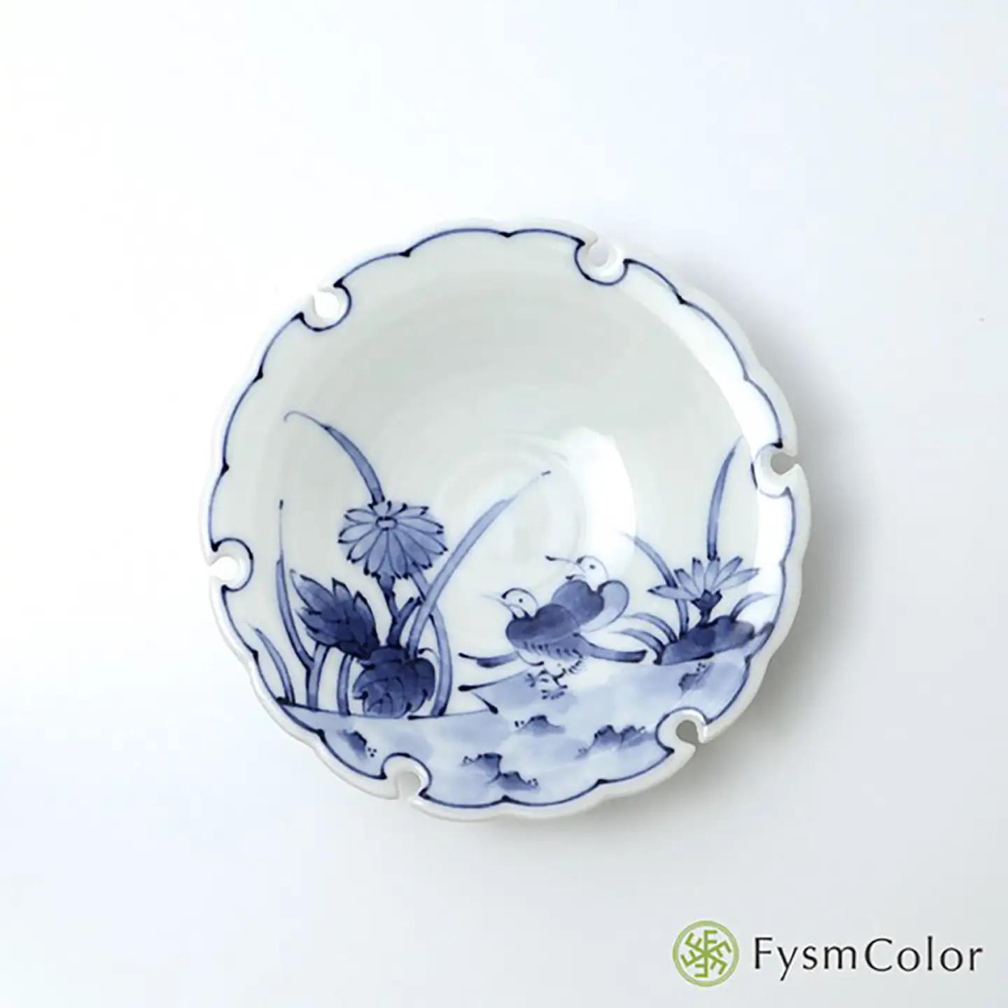 【波佐見焼】和波佐見紋 小鉢 花鳥草花 雪輪小皿 5枚セット 食器 小皿 【福田陶器店】[PA430]