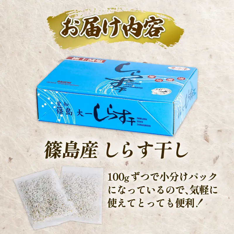 しらす干し 約600g（100g×6パック） 南知多篠島産 大一商店 冷凍 小分け