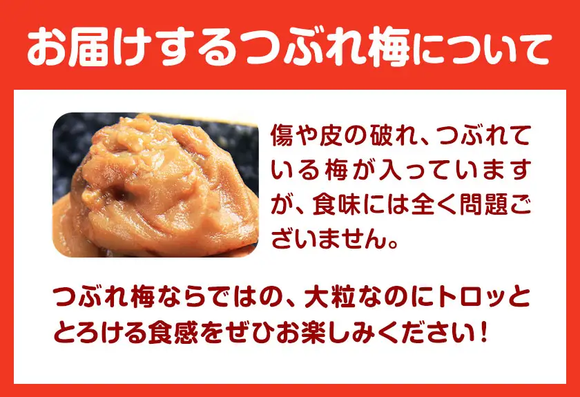 ご家庭用 紀州南高梅 はちみつ梅 つぶれ梅 大容量 約2kg