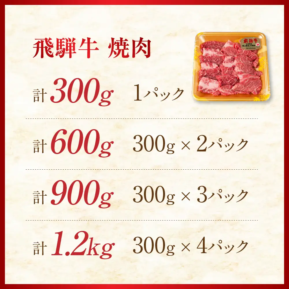 ≪訳あり≫ 飛騨牛 A5 焼肉 300g｜訳あり