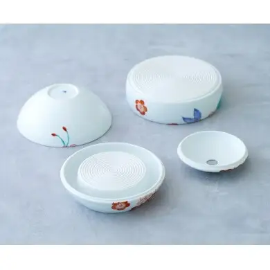 辻信祥堂オリジナル 有田焼 食卓を彩る球体のお重 珠型三段重（色絵桜）【辻信祥堂】高級重箱 1人用 おせち料理 重箱 正月 お祝い 桜 gg001