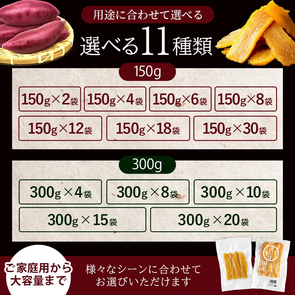 国産 無添加 訳あり紅はるか干し芋　2.4kg（300g×8袋）　【11218-1045】