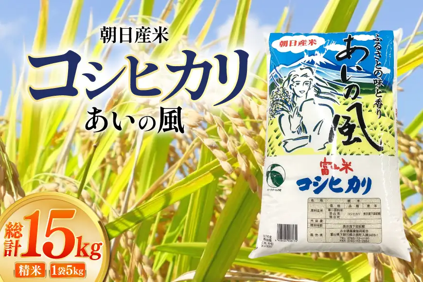 米 令和7年 コシヒカリ あいの風 精米 5kg 3回 定期便 総計15kg