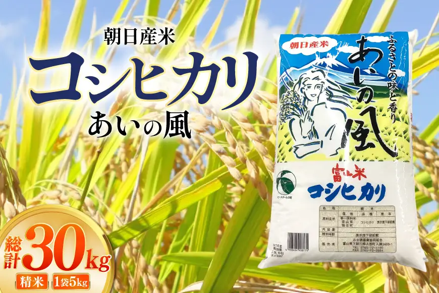 米 令和7年 コシヒカリ あいの風 精米 5kg 6回 定期便 総計30kg