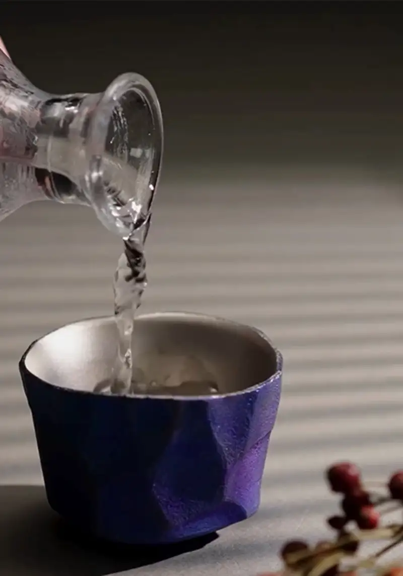 “ hikiZAN ”Premium Titanium Sake Vessel 4th model【 日本酒 酒器 茨城県 日立市 】