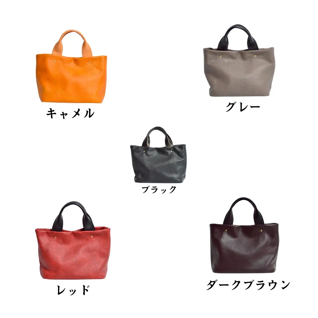 信州鹿革 ： 寸胴ミニトート DTB-300 （グレー） | 革製 日本製 鹿革 トートバッグ レザーバッグ 千曲市 長野県産 信州