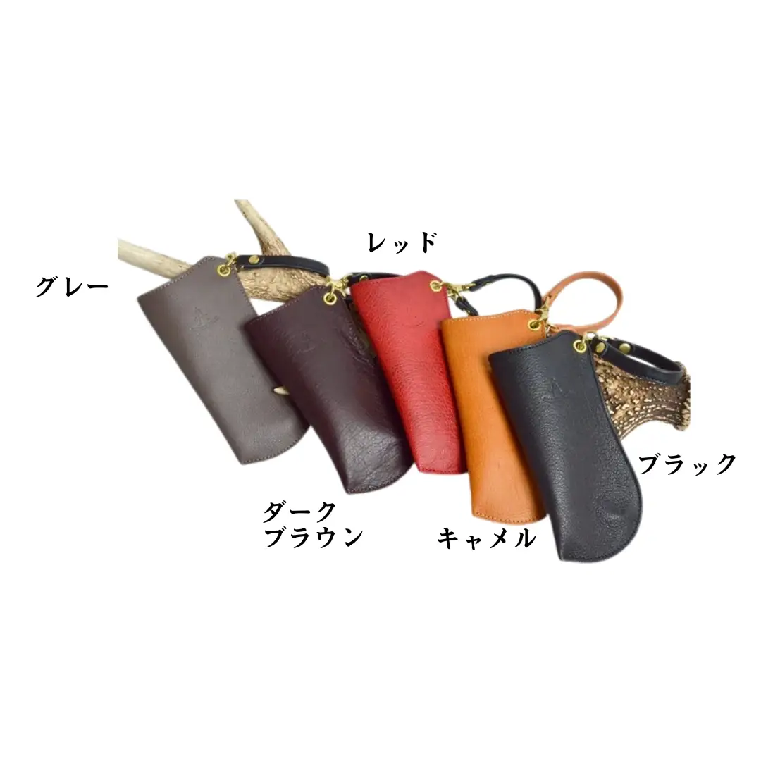 信州鹿革 ： メガネケース DGC-200 （グレー） | レザーケース サングラス 眼鏡 メガネ レザー 革製品 千曲市 長野県産 信州