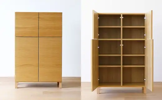 LECCE レッチェ 80ハイキャビネット オーク 【 10年保証 】 キャビネット タンス 戸棚 棚 収納家具 収納 家具 インテリア 木材 木製 ウッド