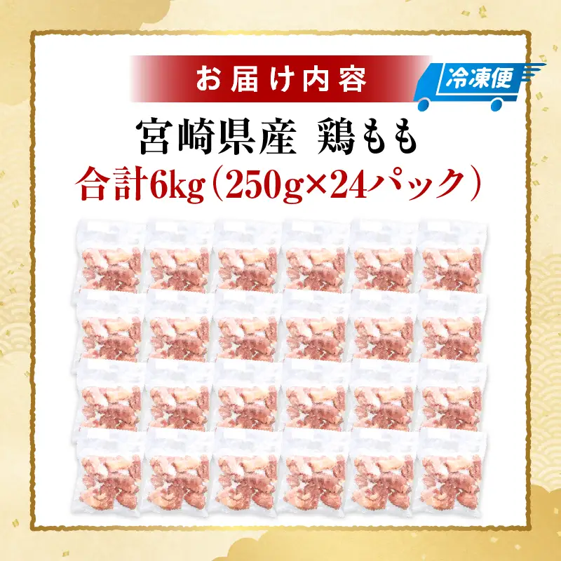 ＜2026年9月発送＞小分け＆パラパラ！宮崎県産鶏ももカット合計6kg_K043-003-2609