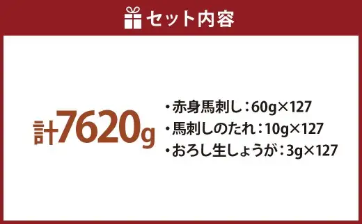にくの十八屋の厳選 熊本特産肥後馬刺し ( 赤身 7620g ) 馬刺しのたれ・おろし生しょうが付き 馬肉 ばにく 馬刺 ばさし 肉 お肉 にく おにく