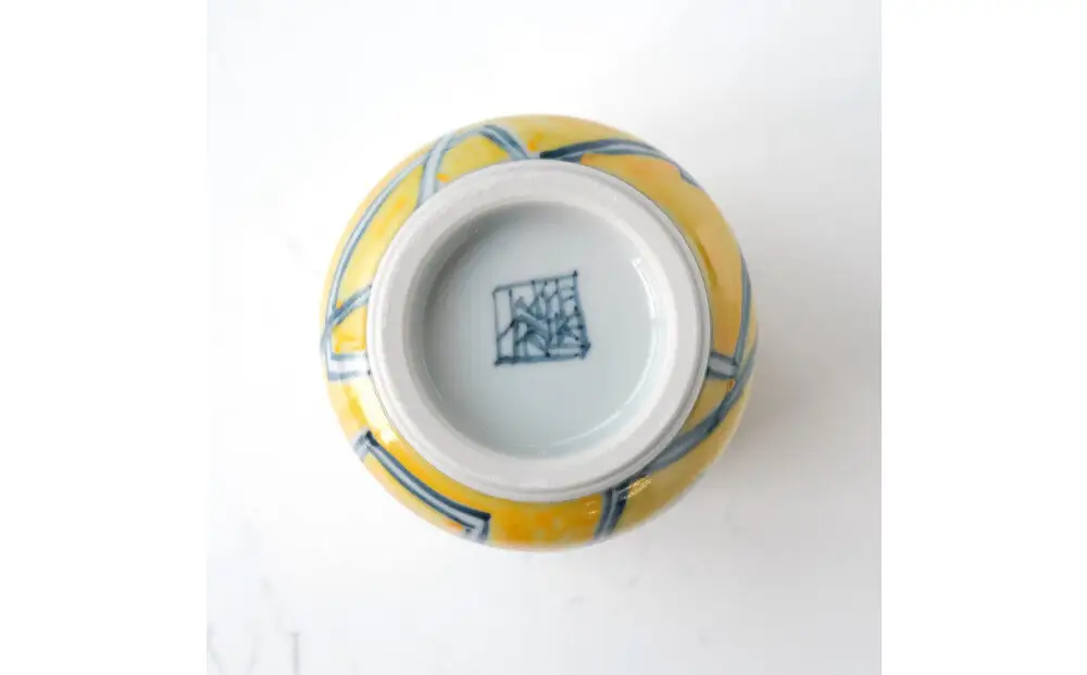 【たち吉】山水角幾何文湯呑（黄）京都 湯呑 陶芸品 人気 おすすめ