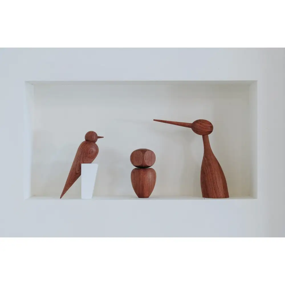 【Bubinga（ブビンガ）：あか茶】【銘木再生】幸運を運ぶ木製オブジェliving_bird 鶴