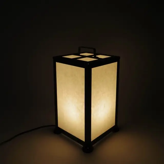 置き行灯 風月【行灯 LED電球使用 出雲 青海波 跳ね兎 うさぎ ウサギ 矢格子 和 鉄 和紙 インテリア 灯り 照明 ライト おしゃれ 趣 お祝い プレゼント ギフト 贈り物 受注生産 島根県 安来市】【250-KH-12】