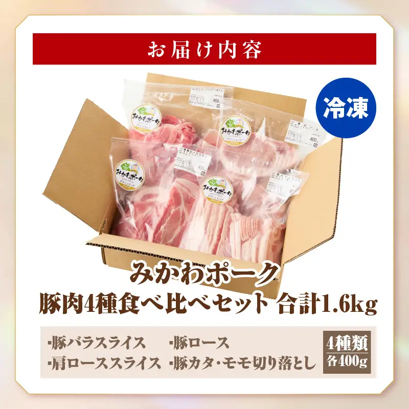 みかわポーク 4種食べ比べセット1.6kg・T165