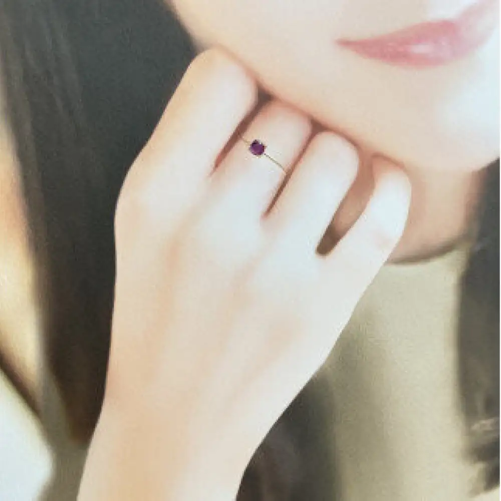 【15号】【選べるサイズ】【天然石ジュエリー】アメジスト　k10（10金）リング｜ジュエリー