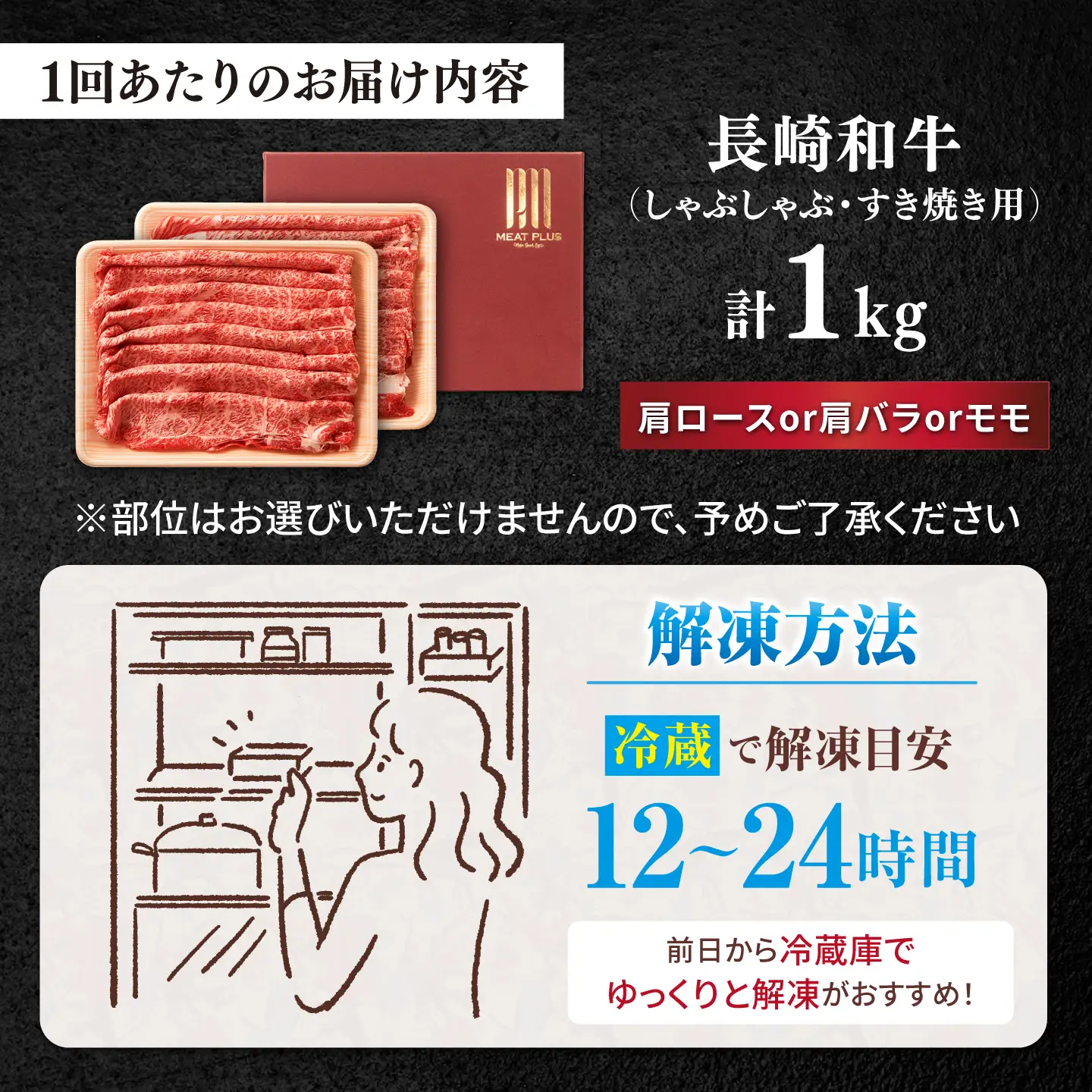 【6回定期便】【A4〜A5】長崎和牛しゃぶしゃぶすき焼き用（肩ロース肉・肩バラ・モモ肉）1kg(500g×2p)＜株式会社MEAT PLUS＞[CFT044]