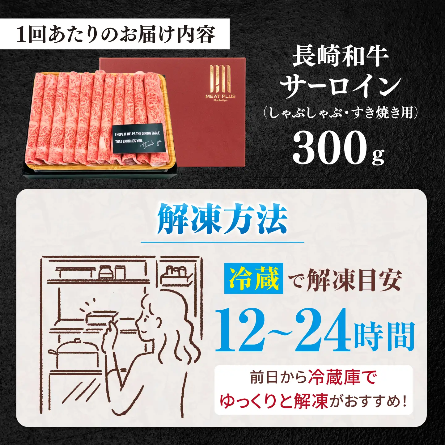 【6回定期便】【厳選部位】 【A4?A5】長崎和牛サーロインしゃぶしゃぶすき焼き用300g＜株式会社MEAT PLUS＞[CFT047]
