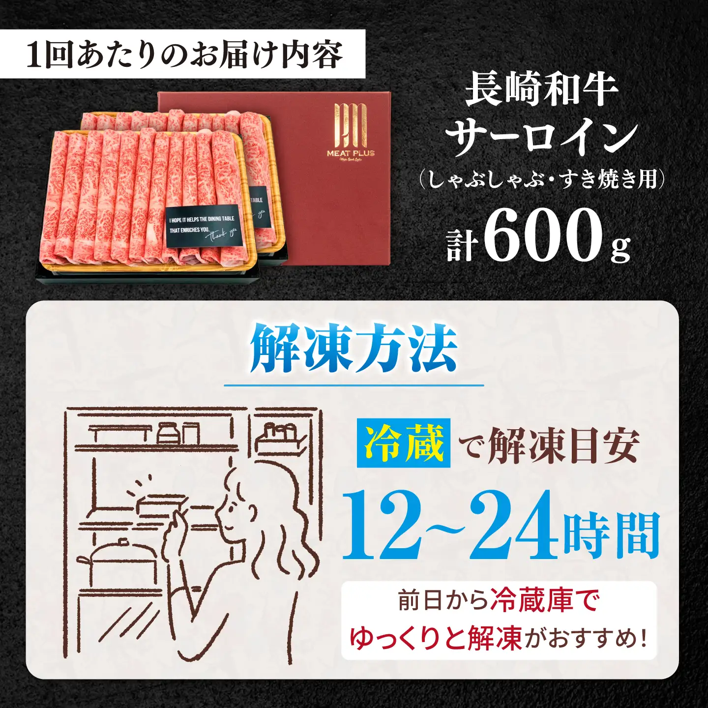 【3回定期便】【厳選部位】 【A4?A5】長崎和牛サーロインしゃぶしゃぶすき焼き用　600g（300g×2p）＜株式会社MEAT PLUS＞[CFT055]