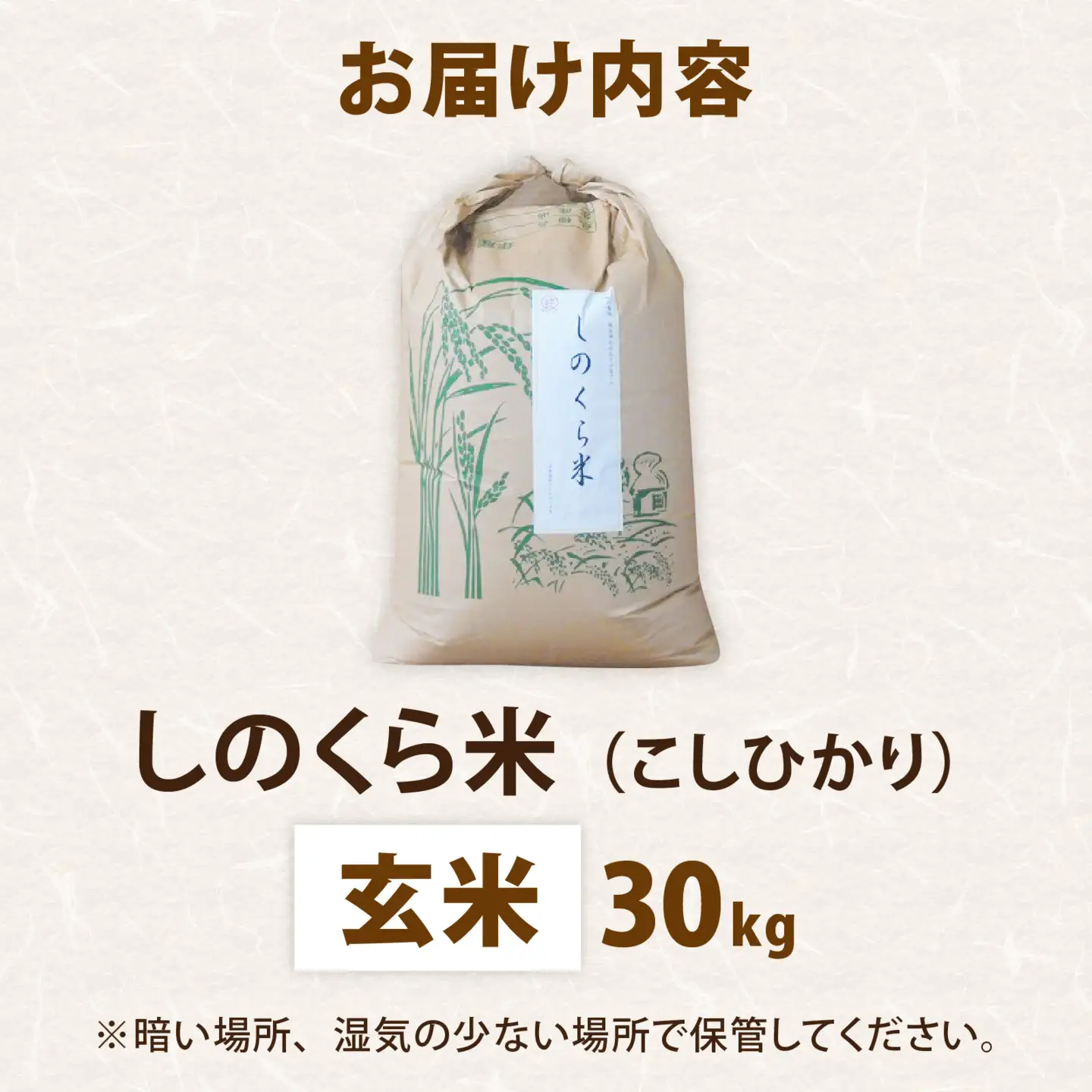【令和8年度 新米先行受付】しのくら米（こしひかり）玄米30kg 