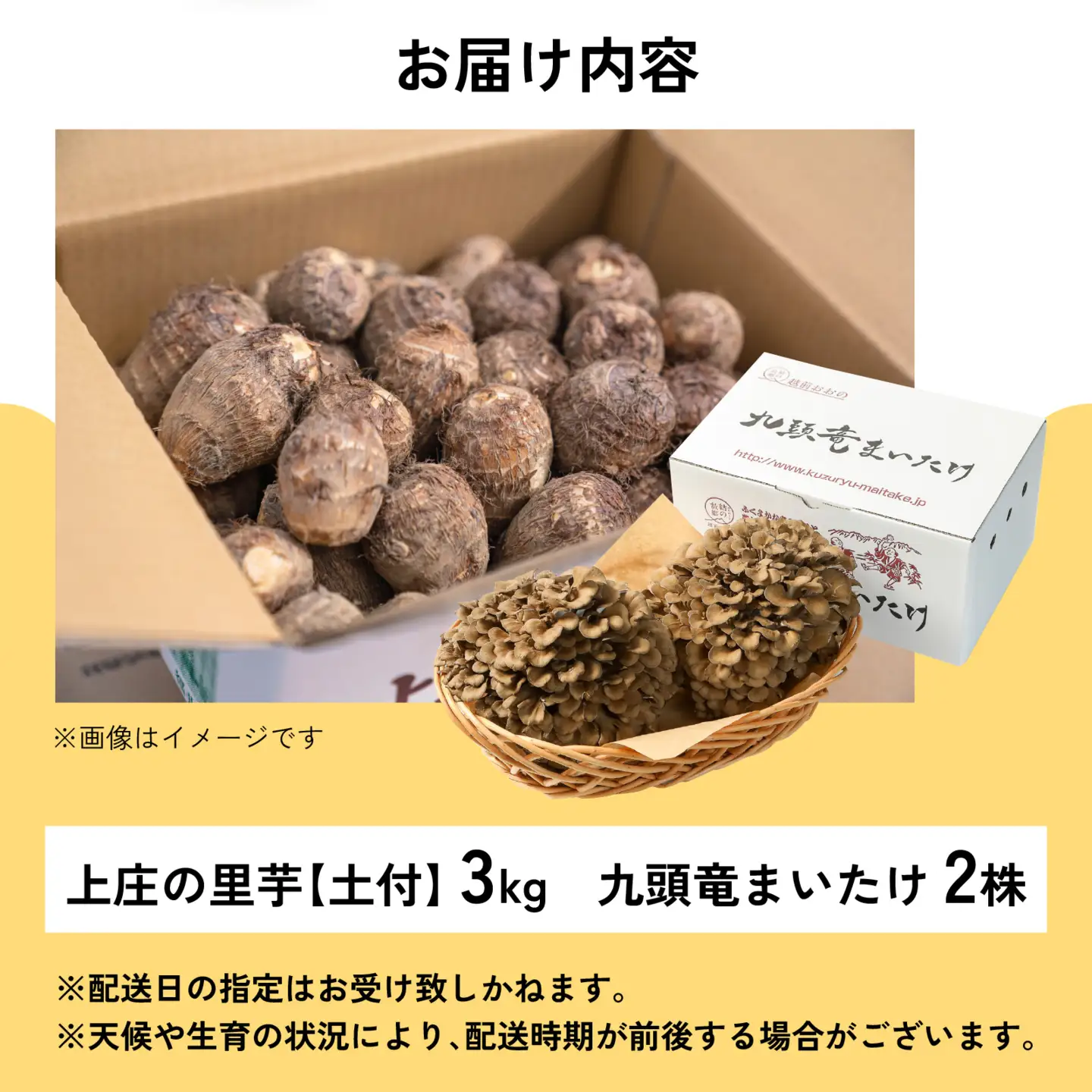 【先行予約】上庄の里芋 3kgと九頭竜まいたけ2株の【詰合せ】11月配送 里芋 まいたけ