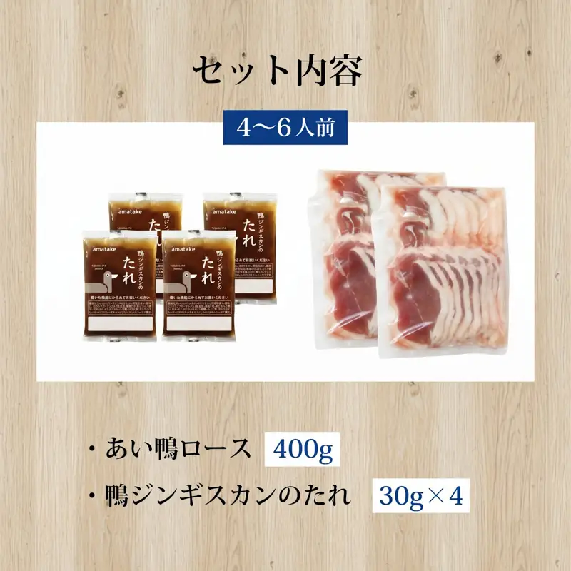 たのはた鴨 ジンギスカン 計520g(鴨400g+たれ120g) 鴨