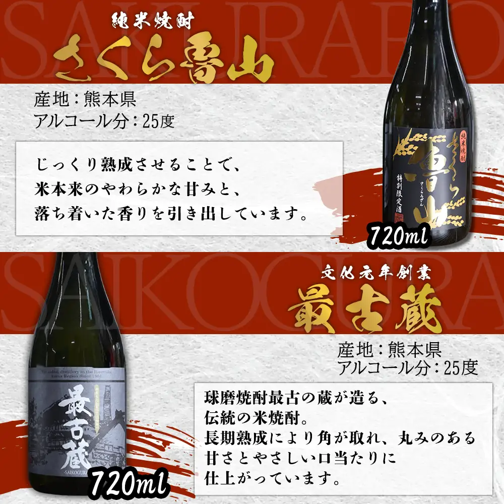 【ふるさと納税】水上村2蔵元の米焼酎飲みくらべ 小瓶 6本セット（合計4.68L） 球磨焼酎 焼酎 米焼酎 酒 お酒 国産 鬼倒 礼世奈 最古蔵 九州産 飲み比べ セット お試し アルコール 熊本県 水上村