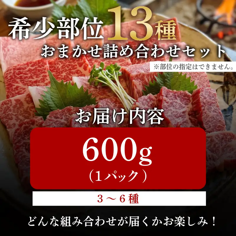 阿波牛 食べ比べ 13種 焼肉 セット 希少部位 入り 600g 赤身 霜降り