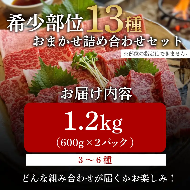 阿波牛 食べ比べ 13種 焼肉 セット 希少部位 入り 1.2kg 赤身 霜降り