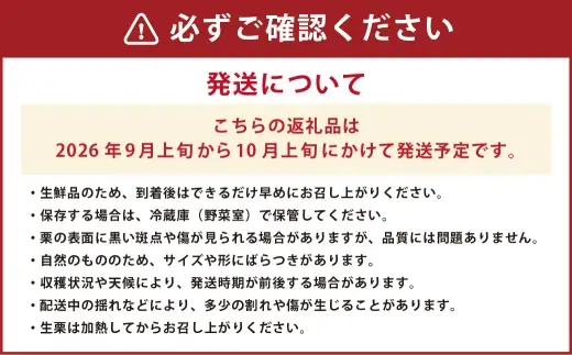 生栗 クリ 大粒 2L以上 約3kg くり 栗 栗ご飯 秋 旬 果物 くだもの 果実 国産 熊本県産 【 2026年9月上旬から10月上旬発送予定 】
