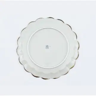 有田焼 フラワープレートM 2枚 錆李朝リーヴス【まるぶん】食器 器 うつわ 皿 リム皿 プレート 伝統技法 染付 フチサビ レトロ おしゃれ セット aw143
