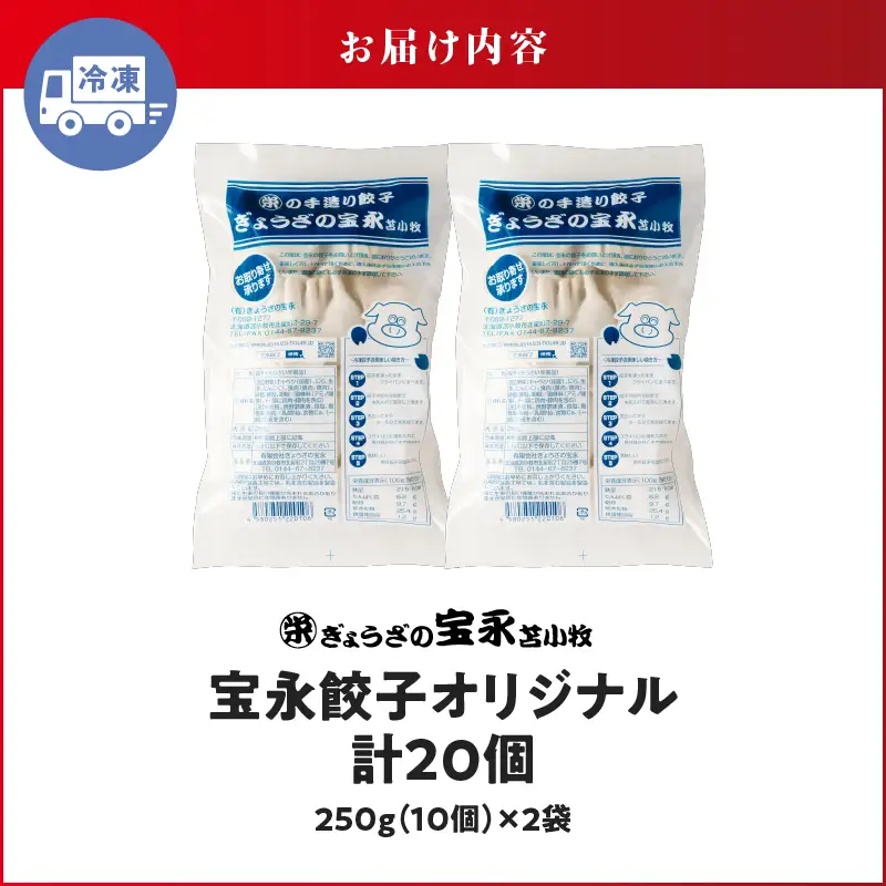 手包み餃子 ぎょうざの宝永 宝永餃子20個セット（宝永餃子10個入×2袋） T004-003-02 惣菜 総菜 餃子