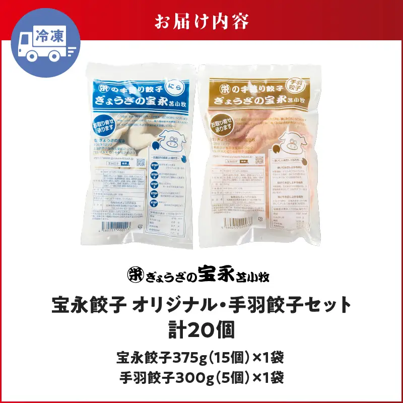手包み餃子 ぎょうざの宝永 手羽餃子20個セット（宝永餃子15個入×1袋・手羽餃子5個入×1袋） T004-006-01 惣菜 総菜 餃子