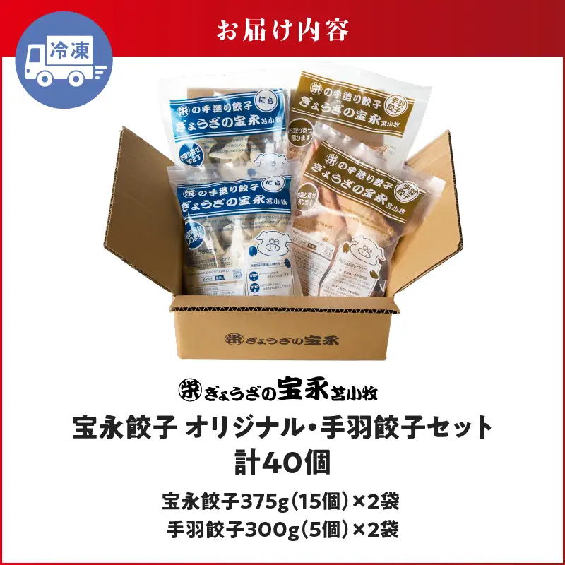 手包み餃子 ぎょうざの宝永 手羽餃子40個セット（宝永餃子15個入×2袋・手羽餃子5個入×2袋） T004-006-02 惣菜 総菜 餃子