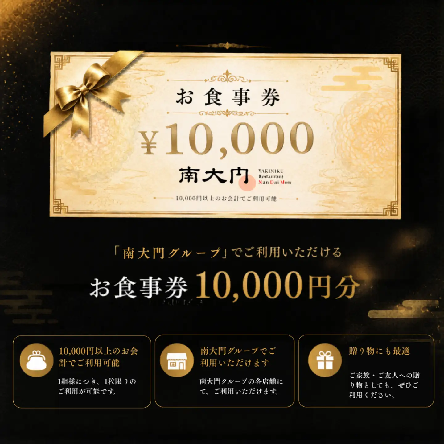 南大門食事券10,000円分
