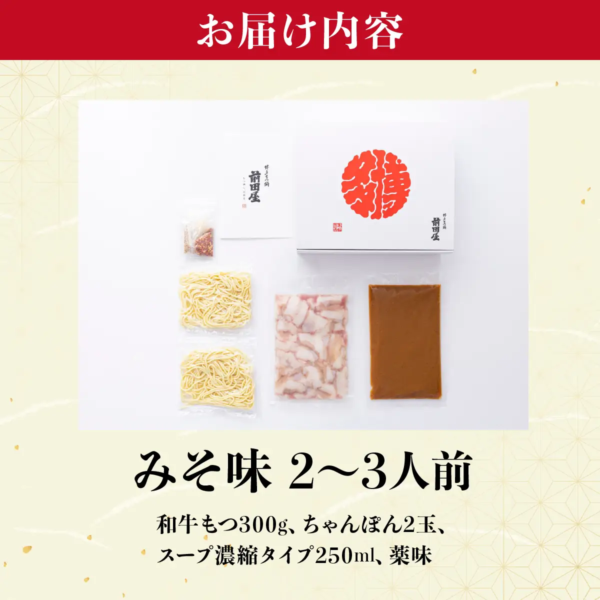 博多もつ鍋前田屋 みそ味2～3人前【LF001】