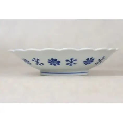 有田焼 輪花渕 六寸皿 濃ナス【大慶】うつわ 器 食器 皿 プレート 18cm なす ci094
