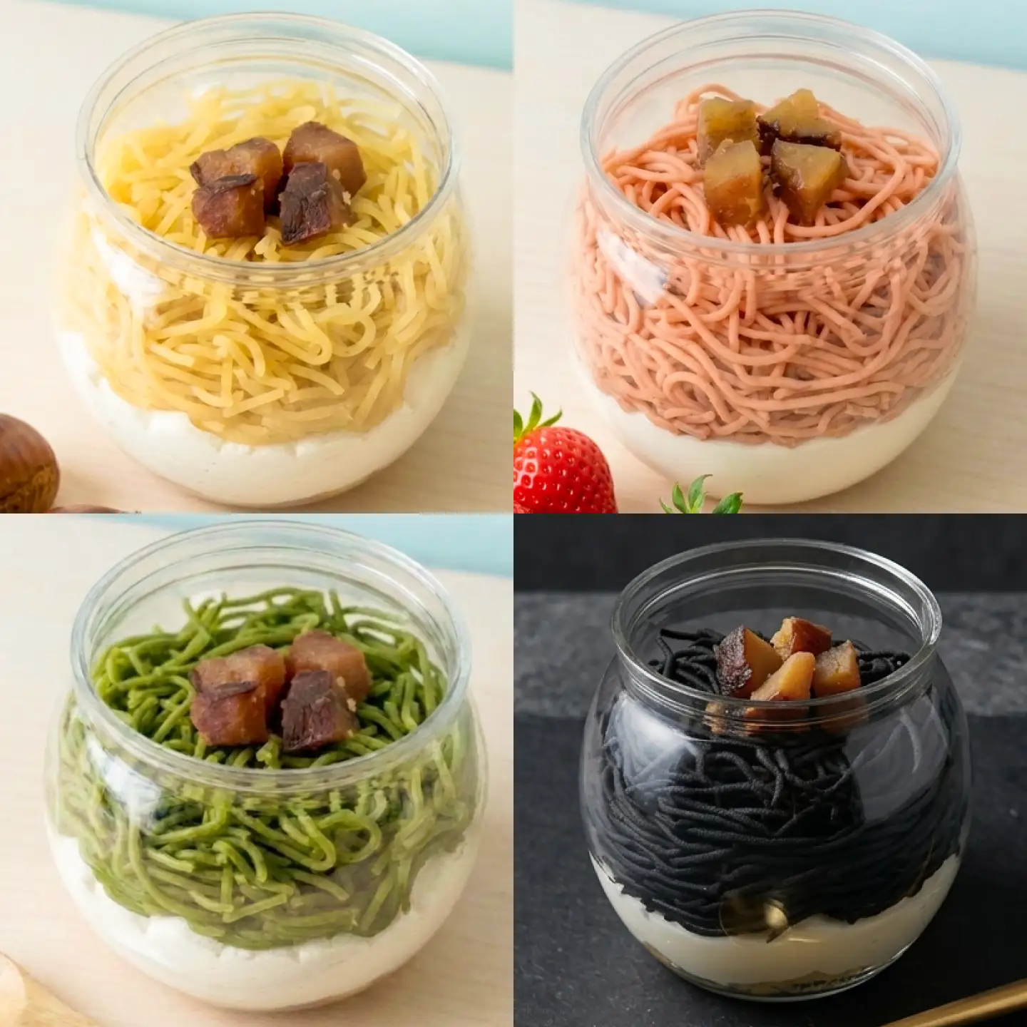 MontDeco Lab（モントデコ ラボ）Mont Can -もんかん- モンブランケーキ 栗きんとん・抹茶・あまおう・竹炭 5個入り / 恵那市 / MAC[AUDM047]